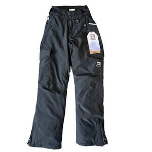 NWT Avalanche Girls Ski Pants, Size 7 Small, Black, Insulated, Adjustable